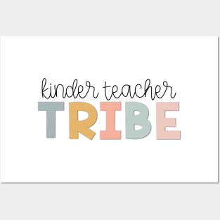 Kinder Teacher Tribe Muted Pastels Posters and Art